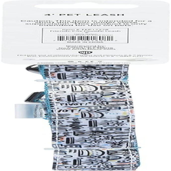 Friends TV Show City Doodle Dog Leash, 4 Ft (48 Inches) | Cute Blue Dog Leash Easily Attaches to Any Collar or Harness