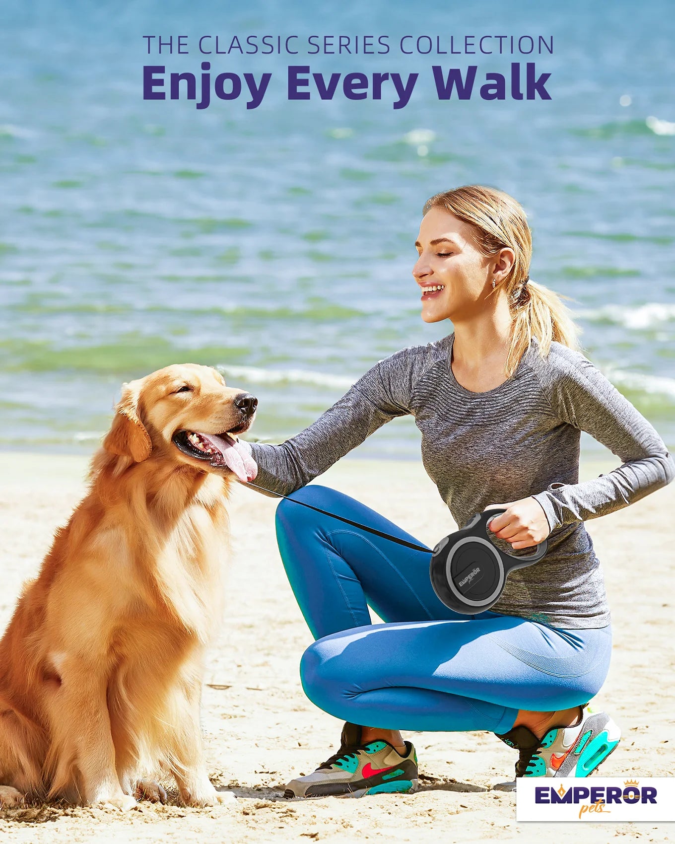 16 Ft Retractable Dog Leash Large Dogs - up to 110Lbs, Large Dog Leash Heavy Duty Dog Leash Retractable 16 Ft - Gray - GY16-50